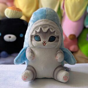 Round 1 Mofusand 11" Pastel Blue Shark Meow Cat Plush